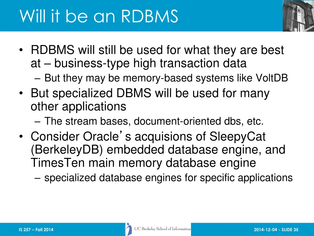 will it be an rdbms 4