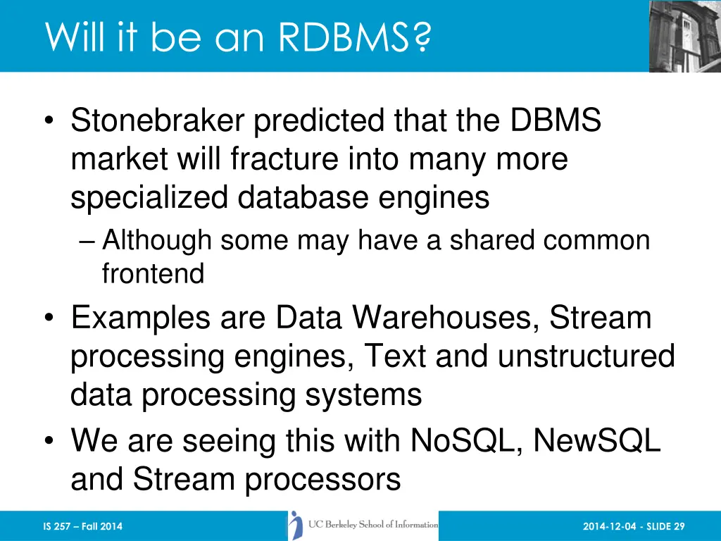 will it be an rdbms
