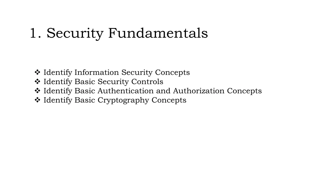 1 security fundamentals