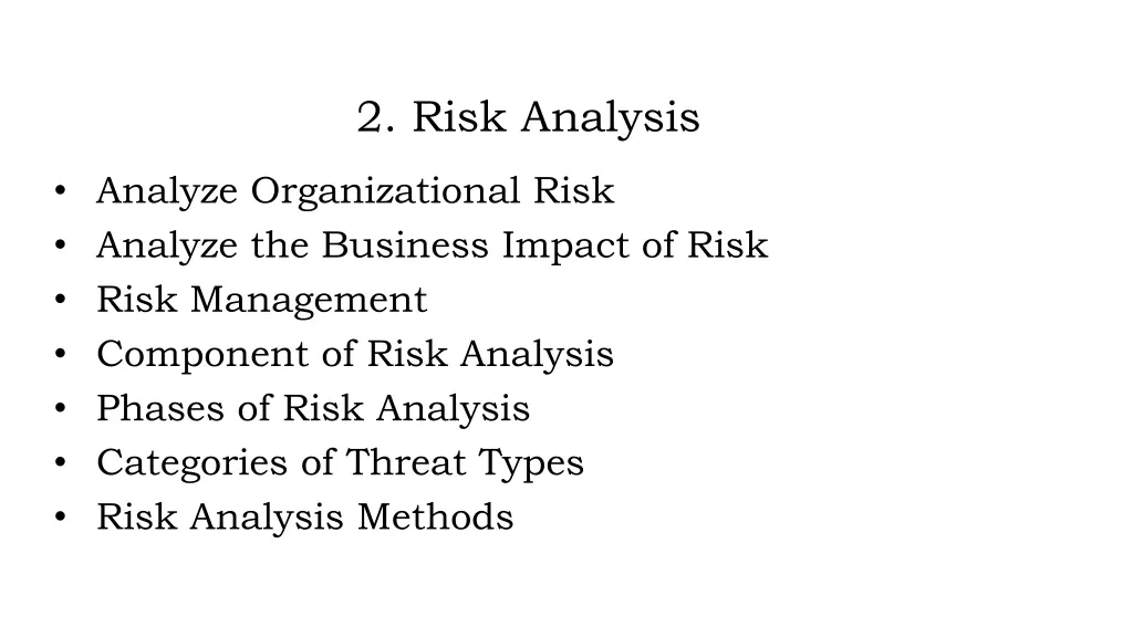 2 risk analysis