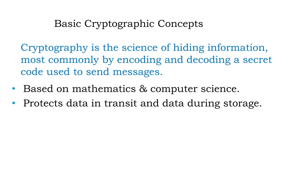 basic cryptographic concepts