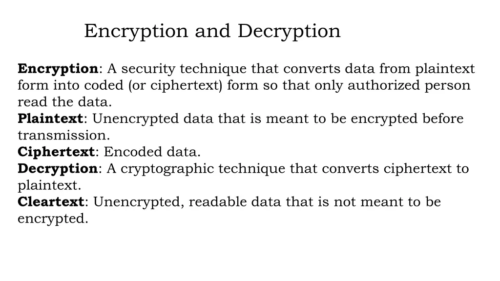 encryption and decryption