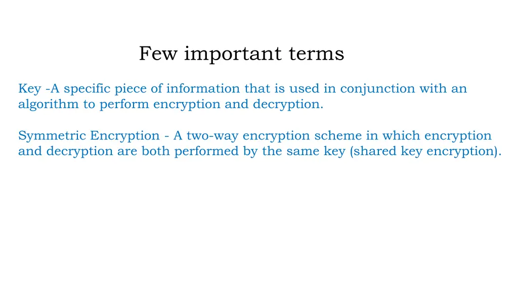 few important terms