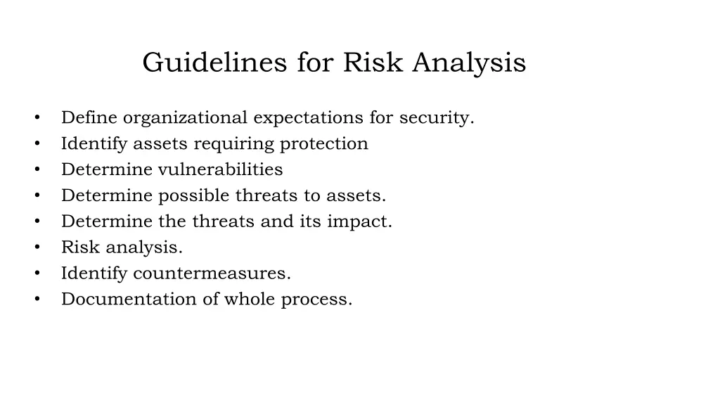 guidelines for risk analysis