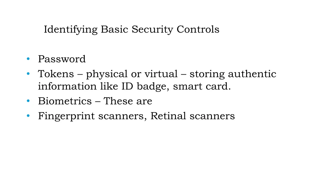 identifying basic security controls