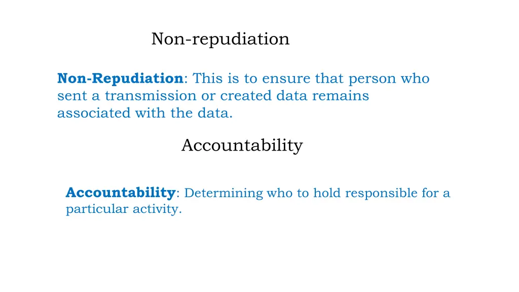 non repudiation