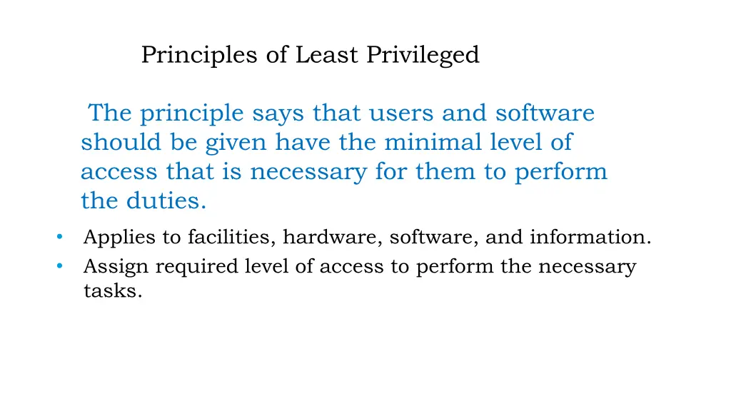 principles of least privileged