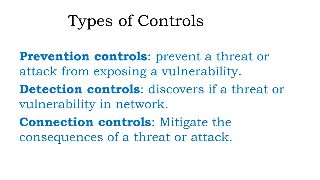 types of controls