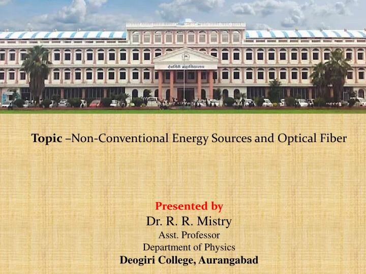 topic non conventional energy sources and optical