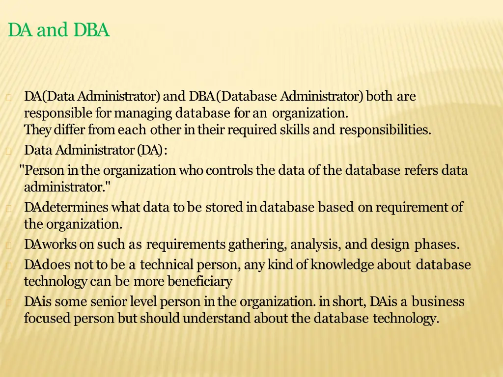 da and dba
