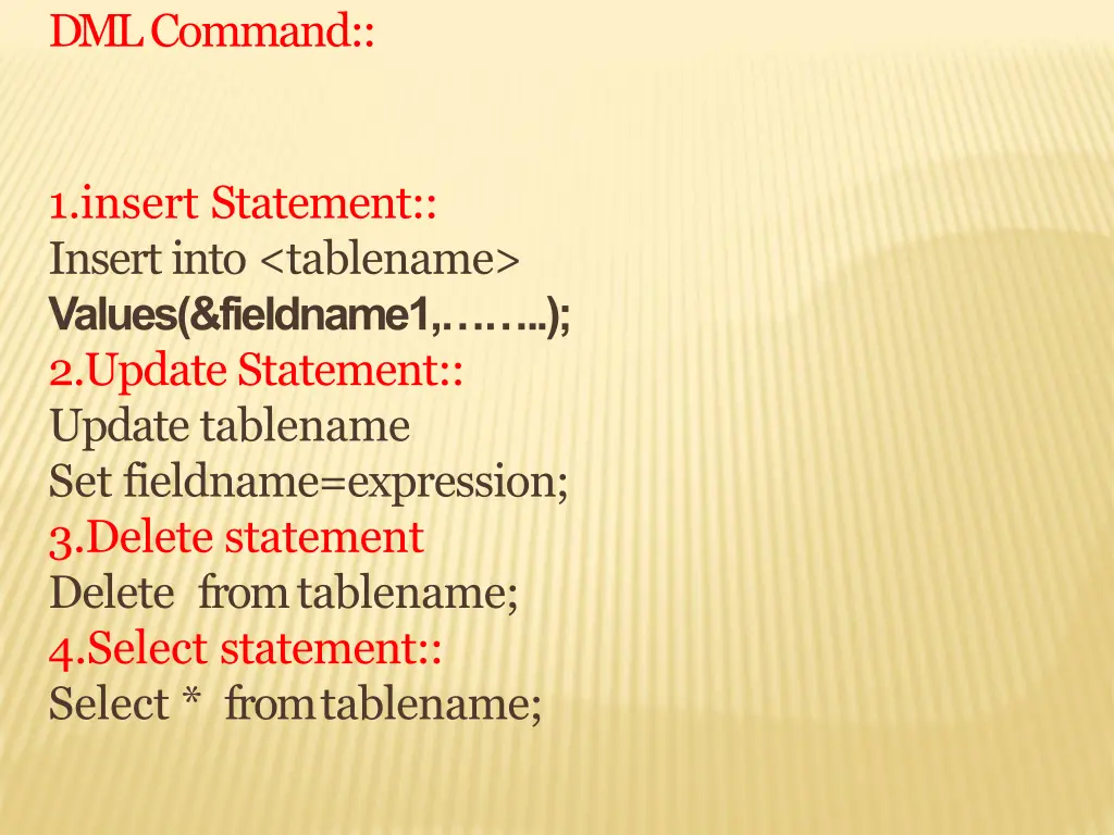 dmlcommand