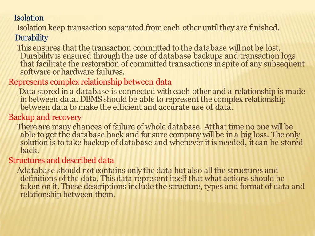isolation isolation keep transaction separated