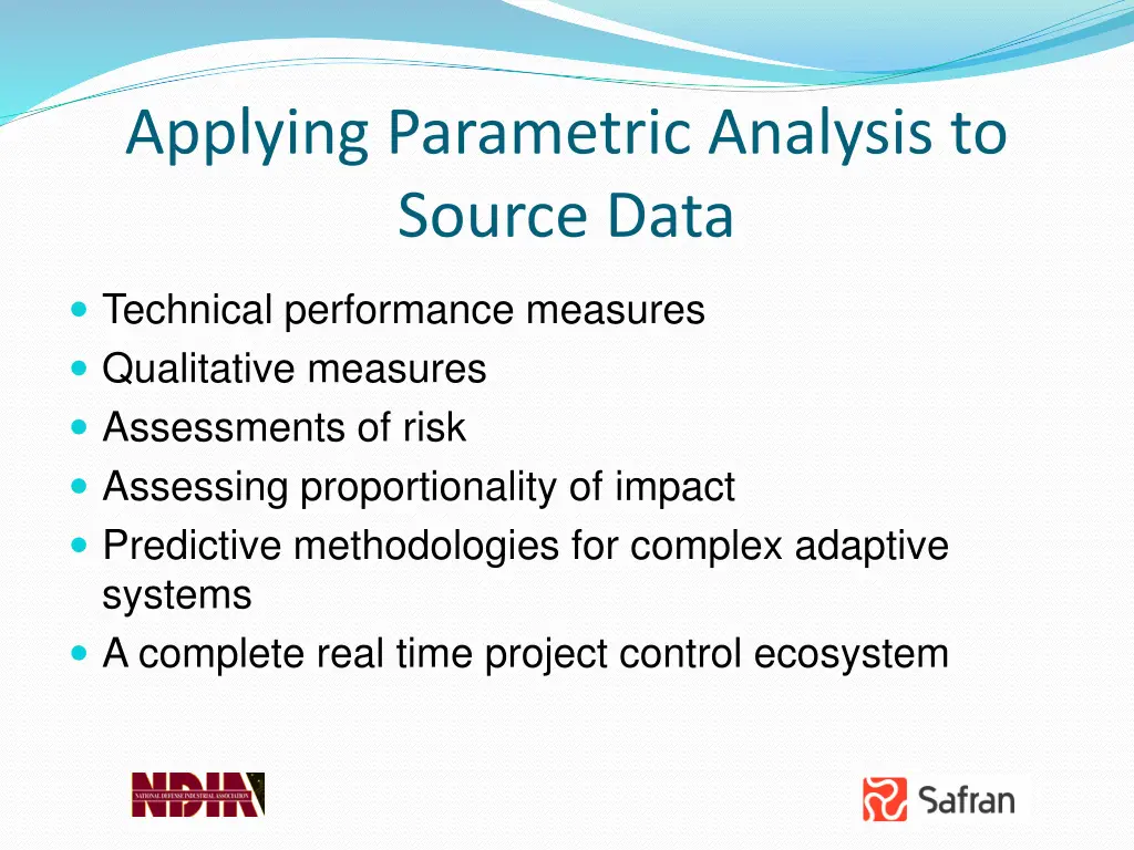 applying parametric analysis to source data