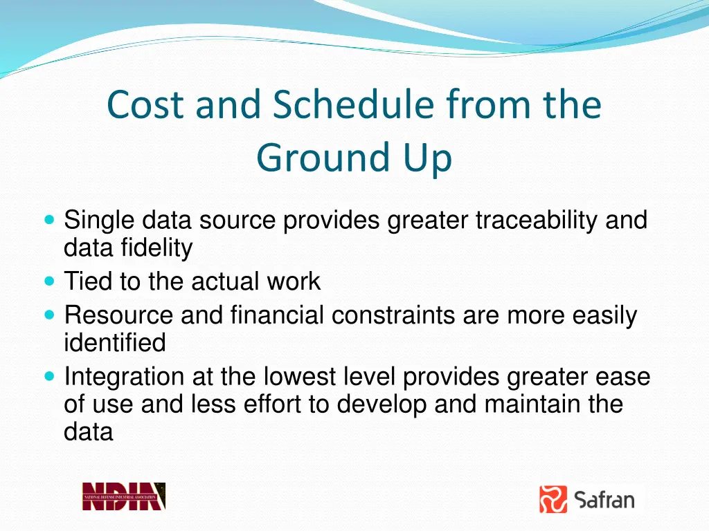 cost and schedule from the ground up