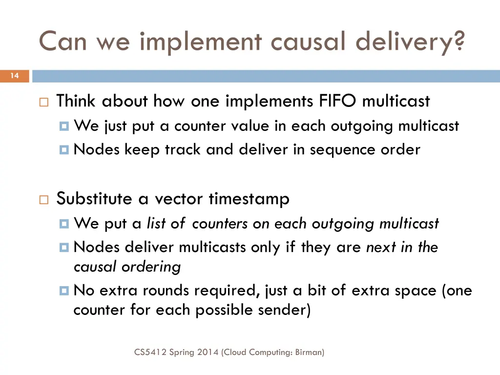 can we implement causal delivery