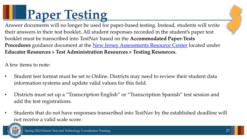 paper testing answer documents will no longer