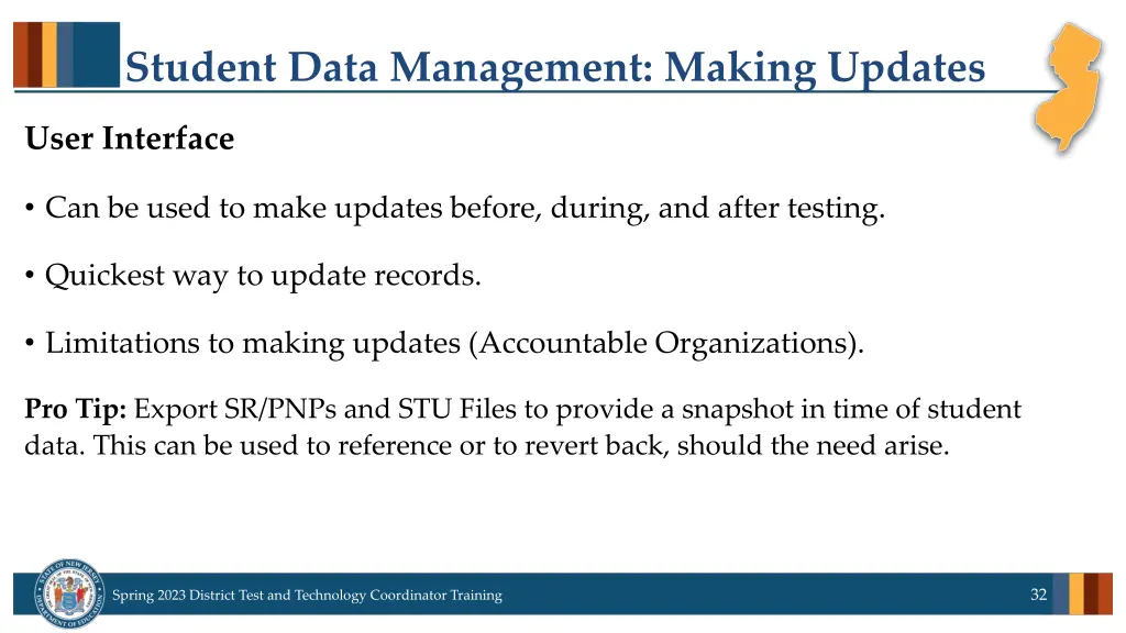 student data management making updates