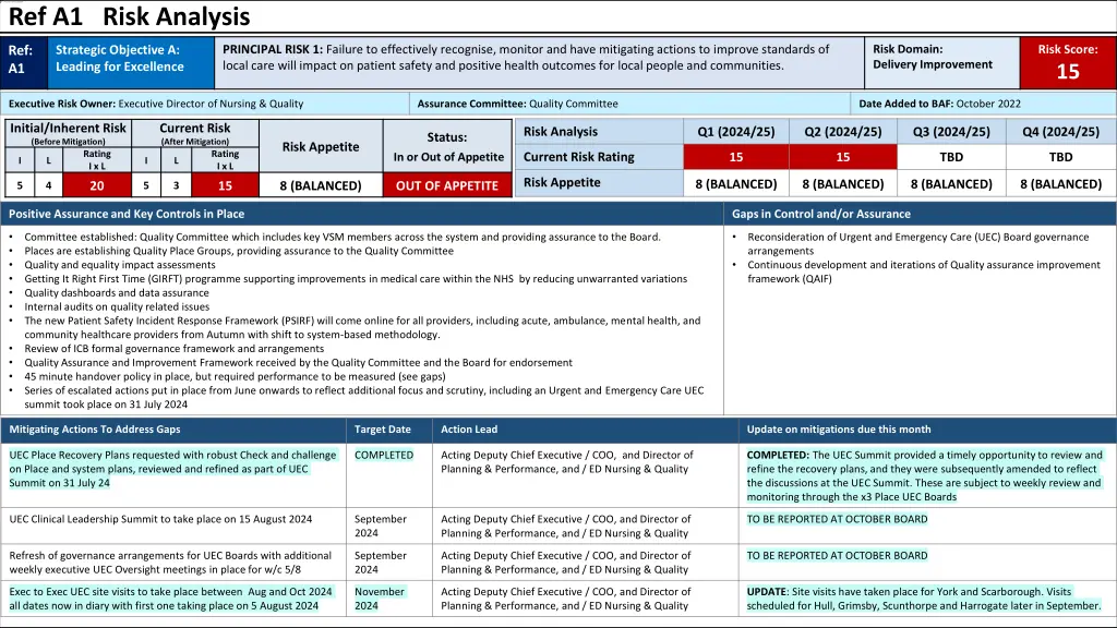 ref a1 risk analysis