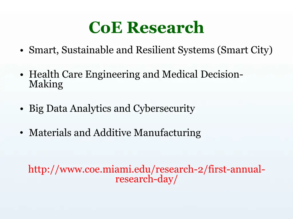 coe research