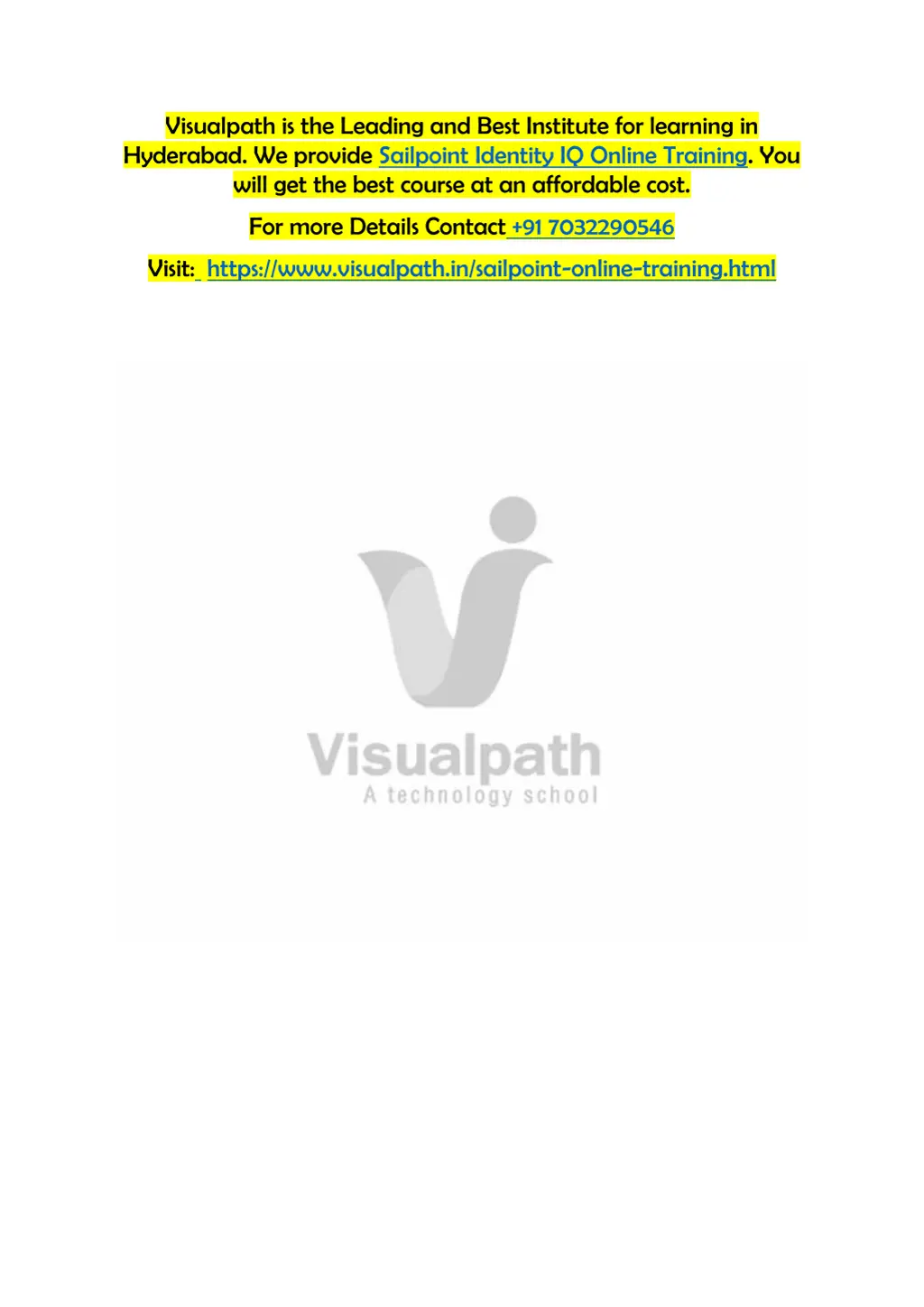 visualpath is the leading and best institute