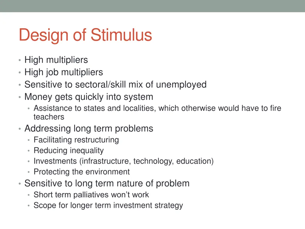 design of stimulus