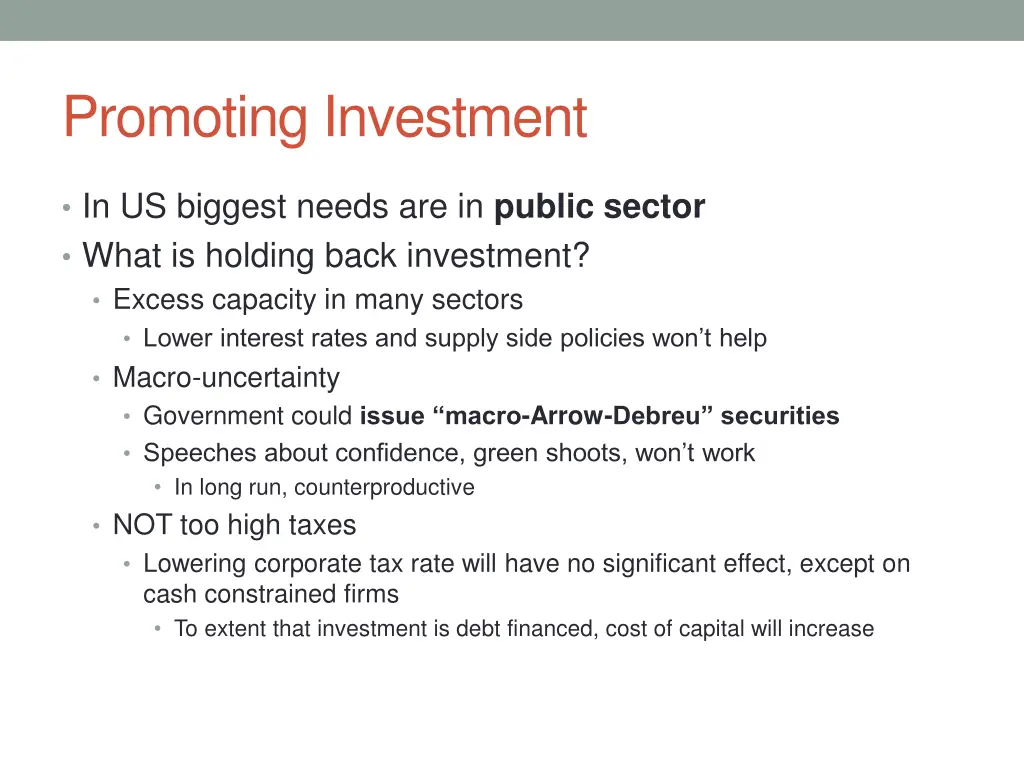 promoting investment