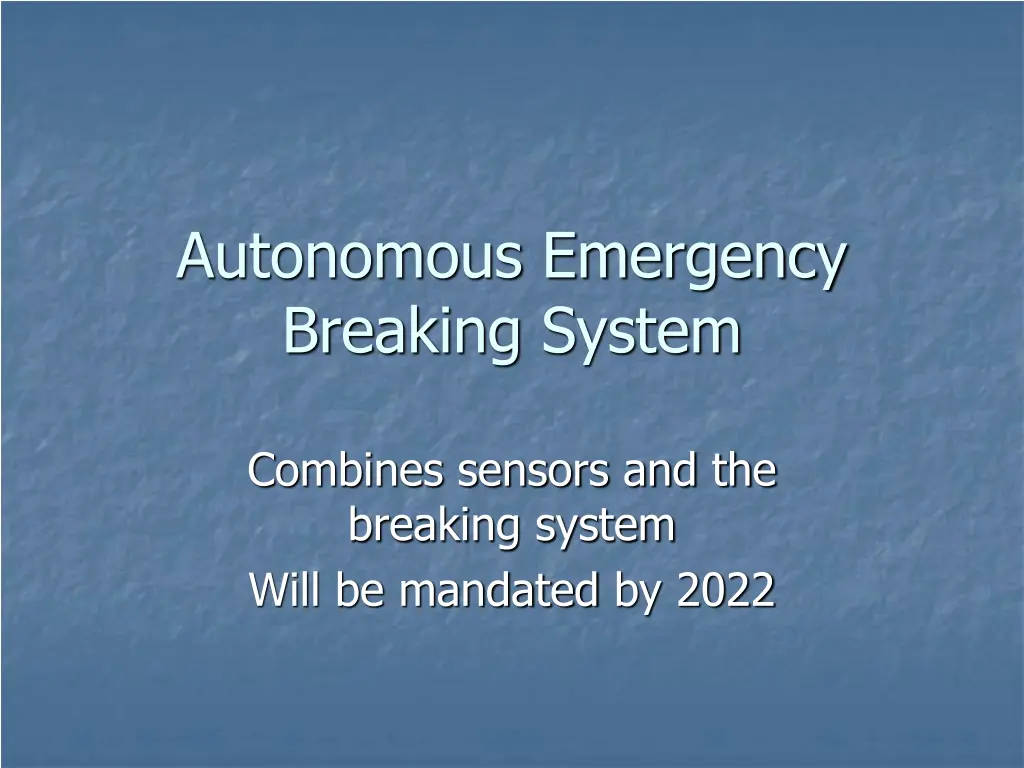 autonomous emergency breaking system