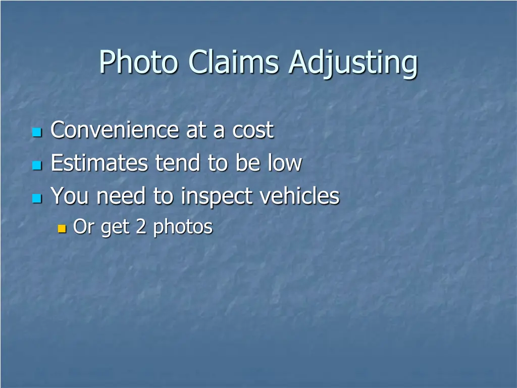 photo claims adjusting