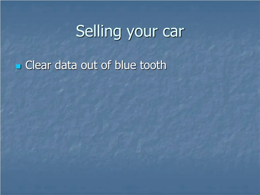 selling your car