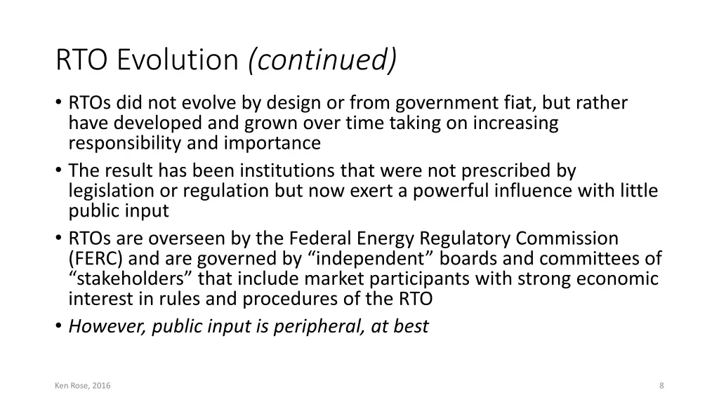 rto evolution continued