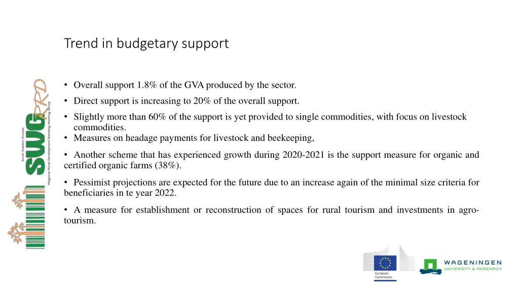 trend in budgetary support