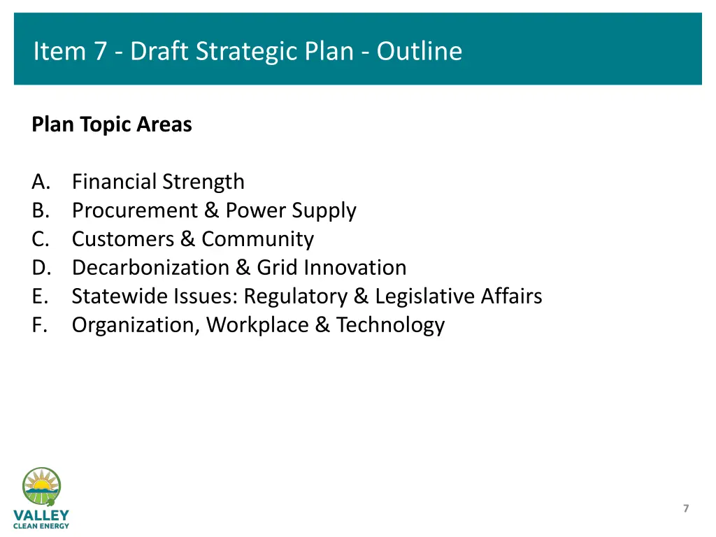 item 7 draft strategic plan outline