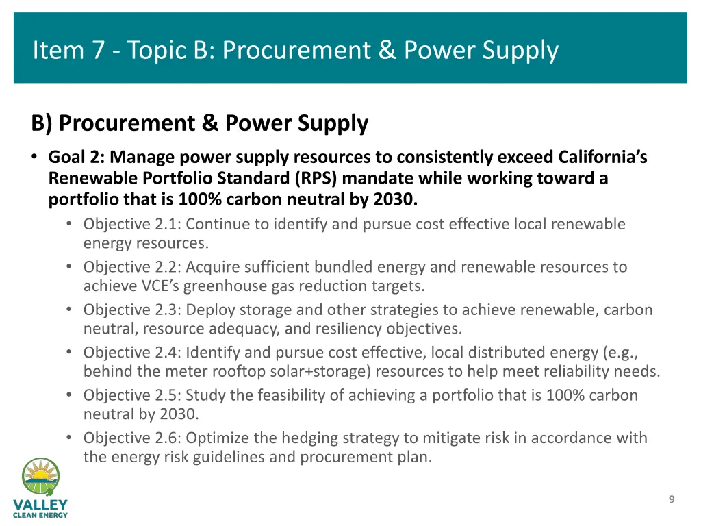 item 7 topic b procurement power supply