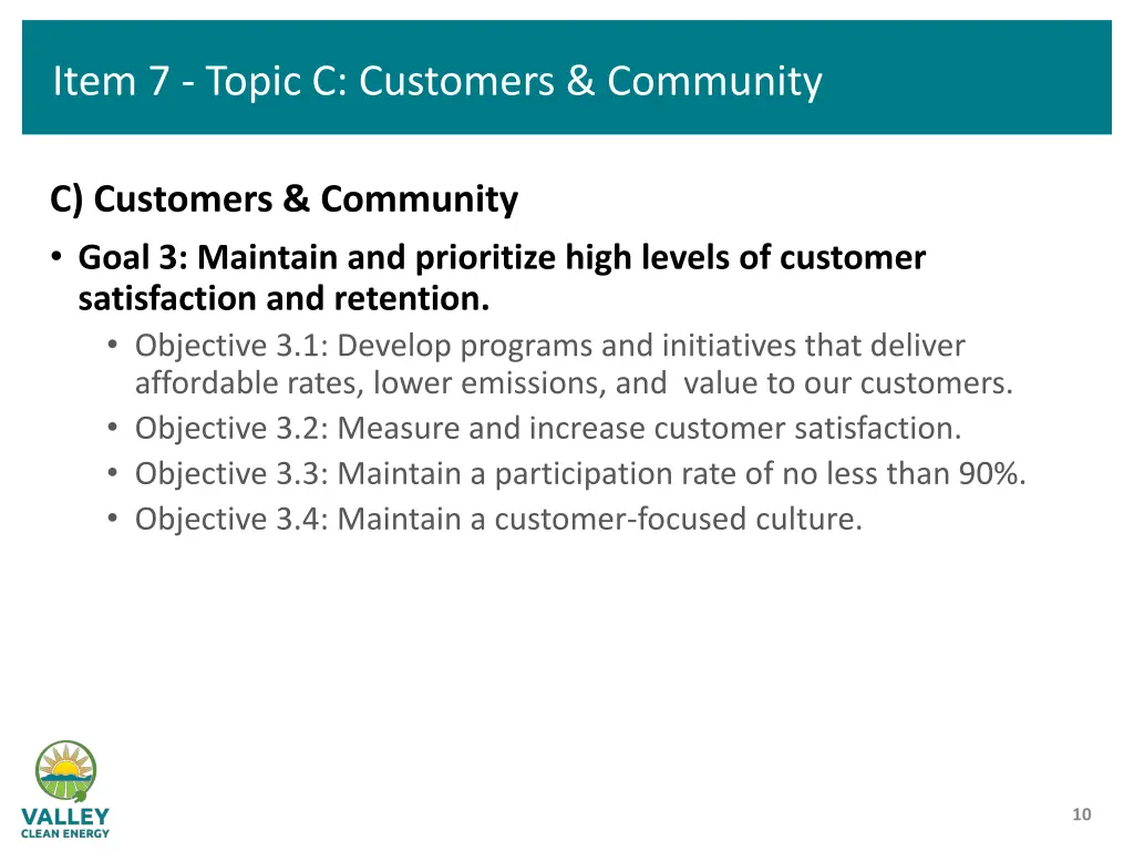 item 7 topic c customers community