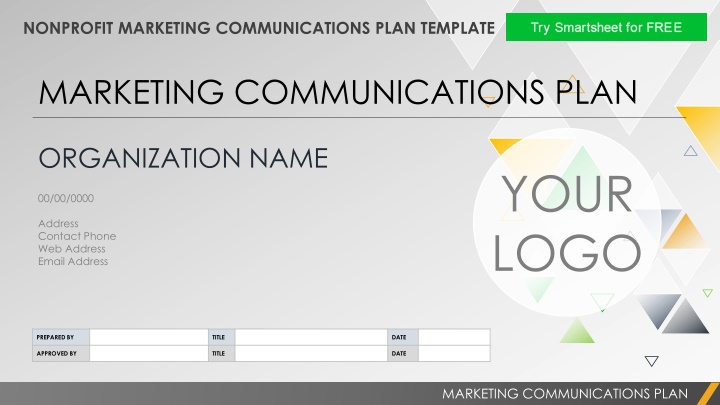 nonprofit marketing communications plan template