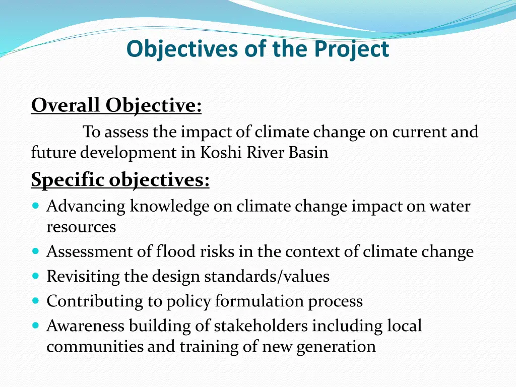 objectives of the project