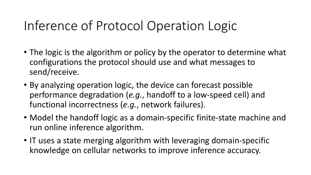 inference of protocol operation logic
