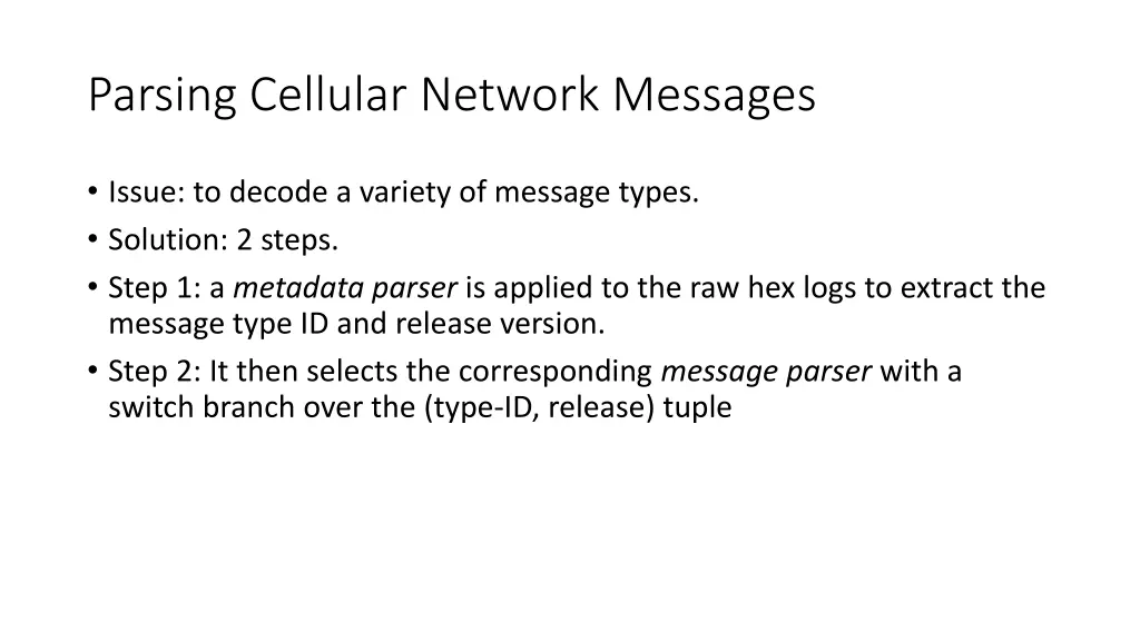 parsing cellular network messages