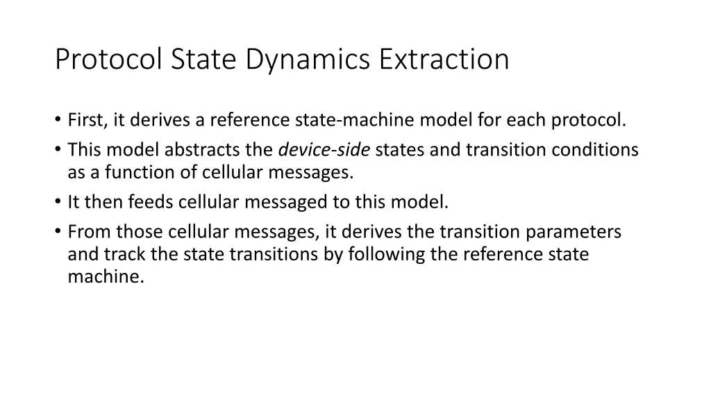 protocol state dynamics extraction