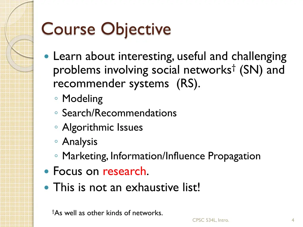 course objective