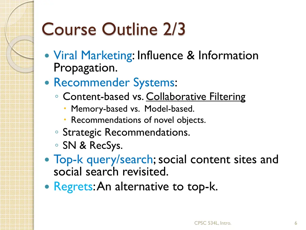 course outline 2 3