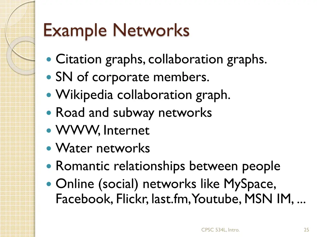 example networks