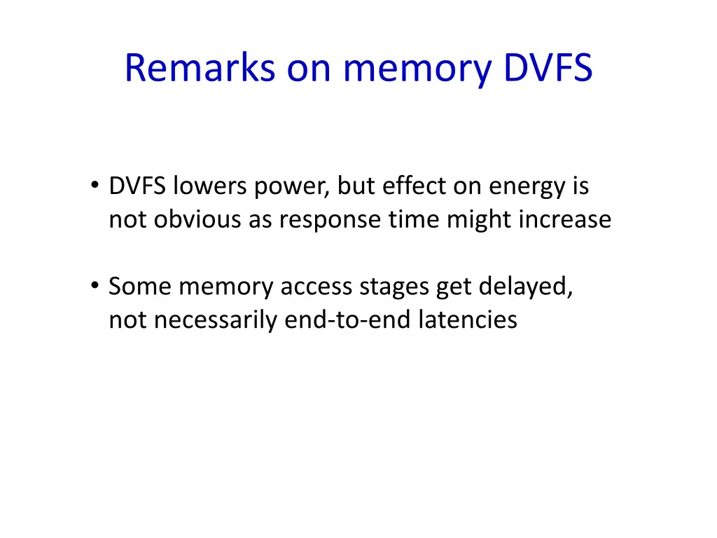 remarks on memory dvfs