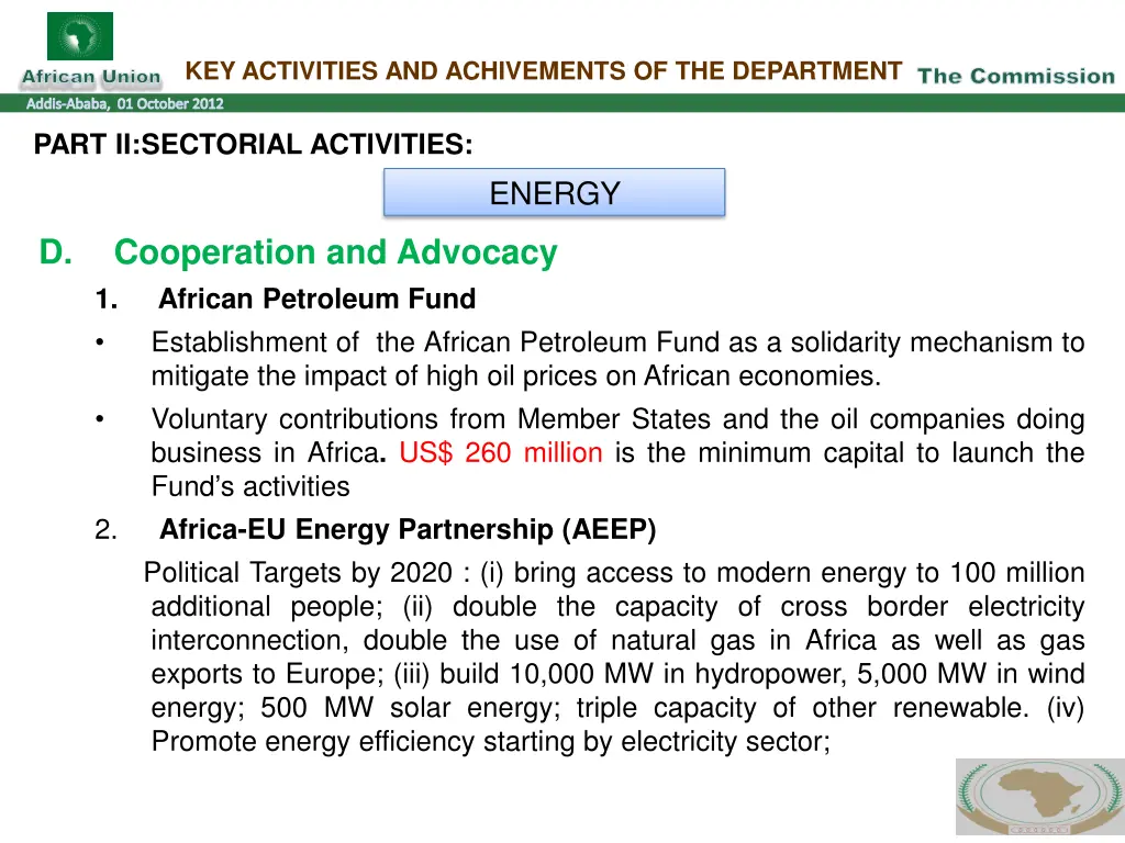 key activities and achivements of the department 1