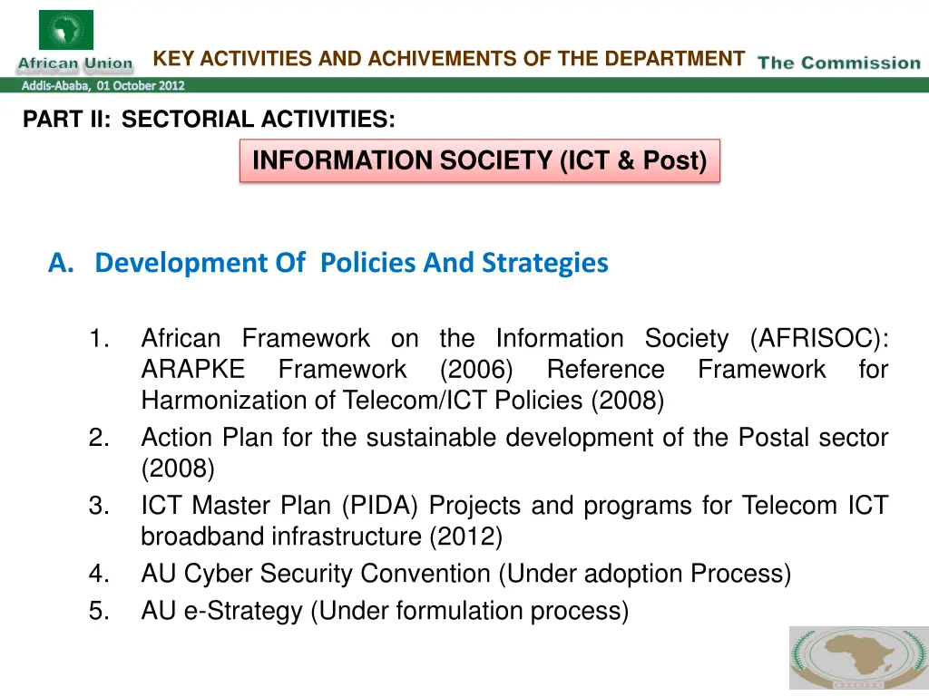 key activities and achivements of the department 4
