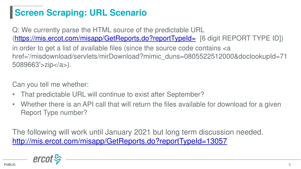 screen scraping url scenario