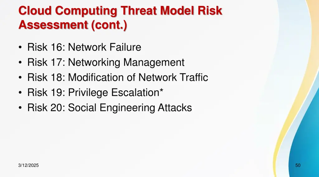 cloud computing threat model risk assessment cont 2