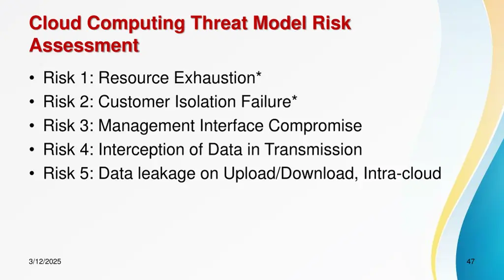 cloud computing threat model risk assessment
