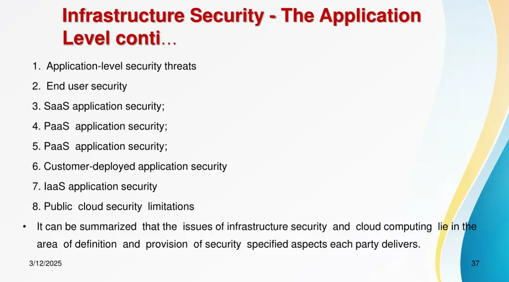 infrastructure security the application level 1