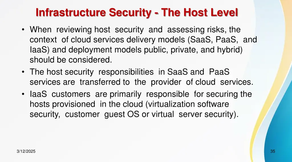 infrastructure security the host level